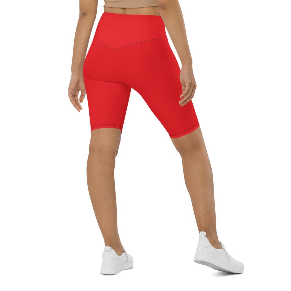 Womens Solid Hot Red Bike Shorts | Gearbunch.com