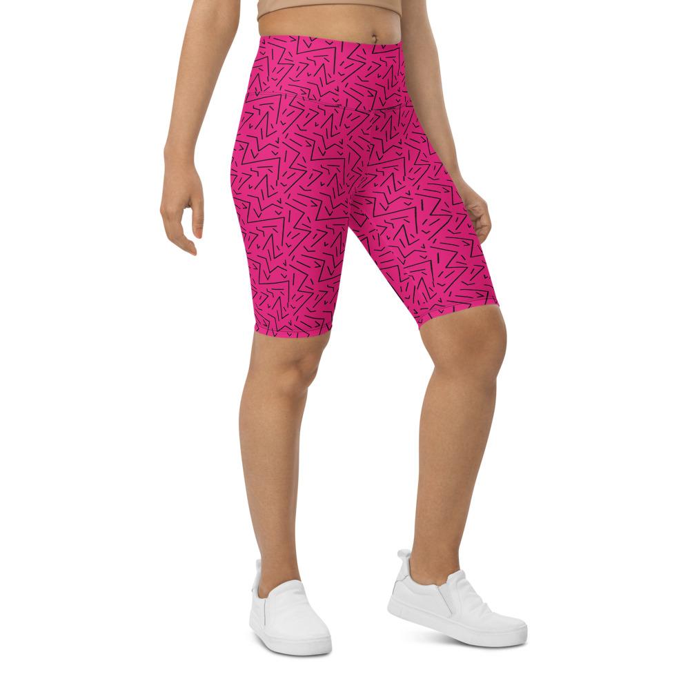 Womens Bike Shorts Pink Black Line | Gearbunch.com