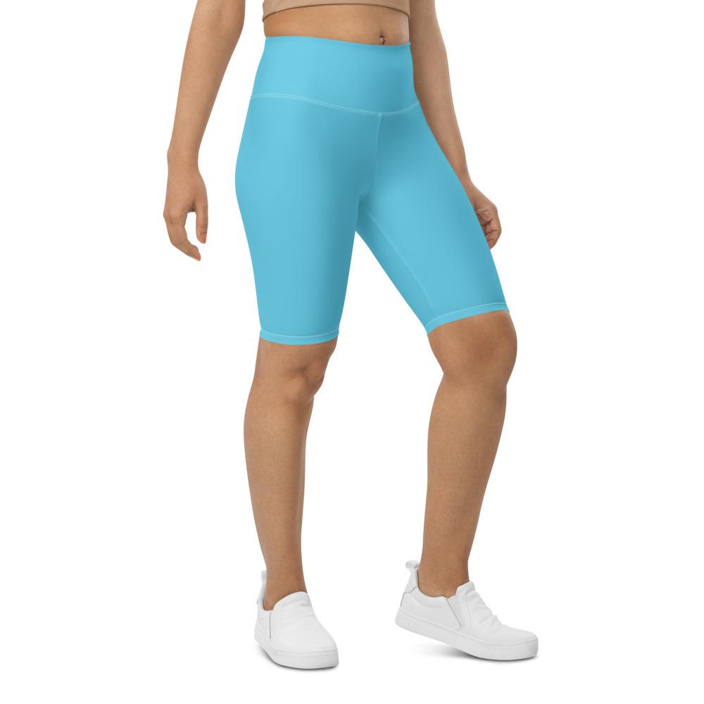 Womens Solid Baby Blue Bike Shorts | Gearbunch.com