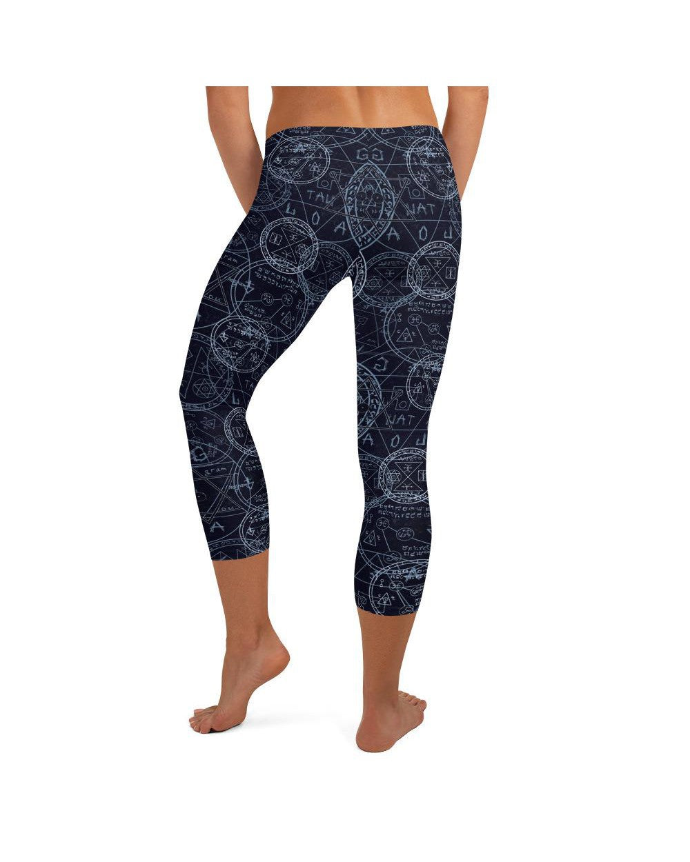 Womens Fashion Witchcraft Capris Leggings Blue/White | Gearbunch.com