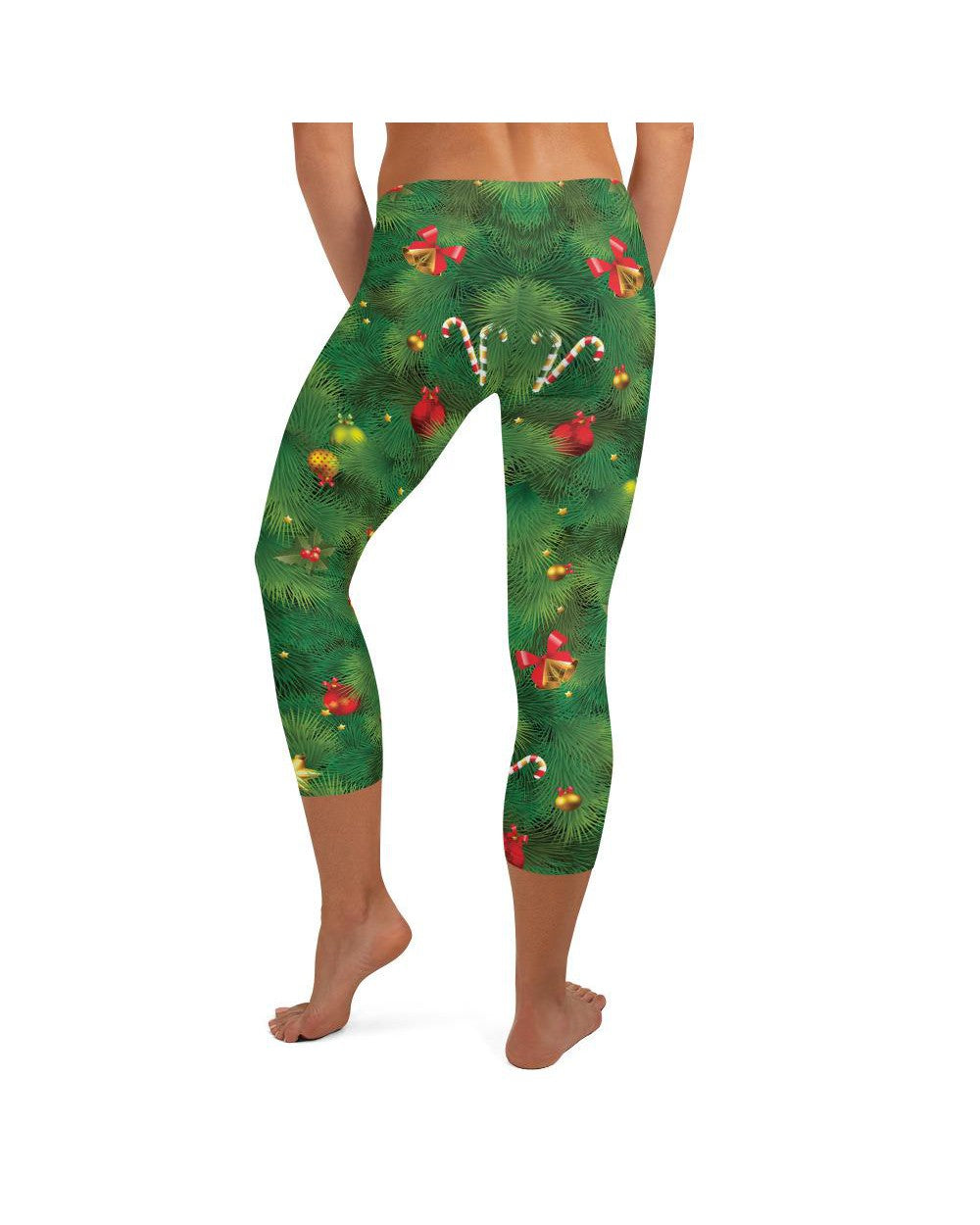 Womens Fashion Realistic Christmas Tree Capris Green | Gearbunch.com