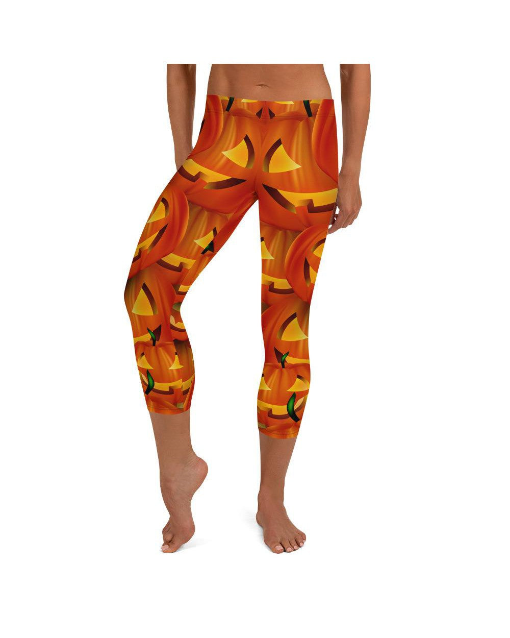 Halloween Jack-o-lantern Leggings for Women, Printed Leggings, Workout  Leggings, Yoga Pants, Capri Leggings, Halloween Pants 