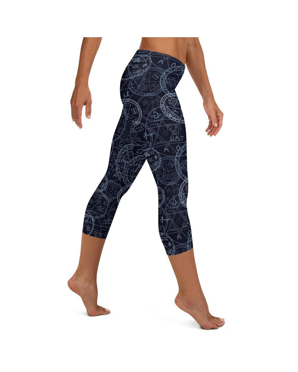 Womens Fashion Witchcraft Capris Leggings Blue/White | Gearbunch.com