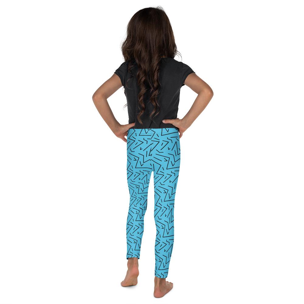 Aqua Black Line Kid's Leggings Gearbunch