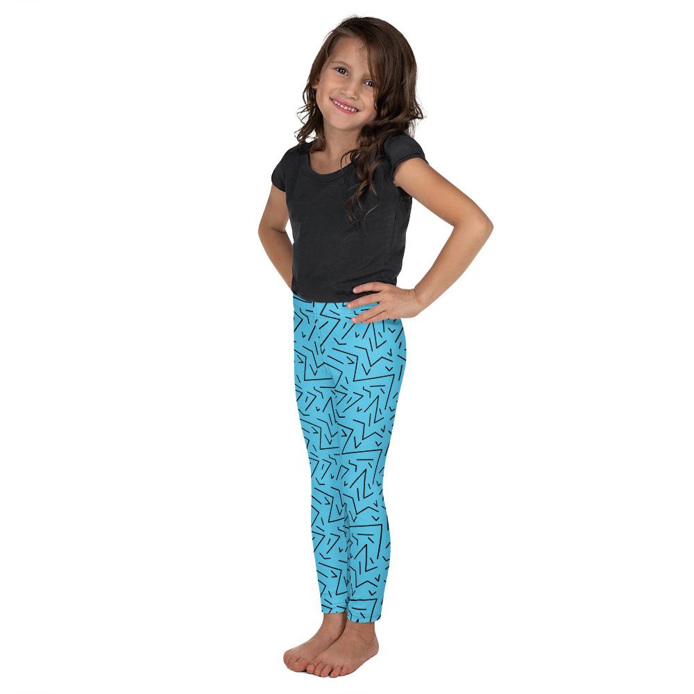 Aqua Black Line Kid's Leggings Gearbunch