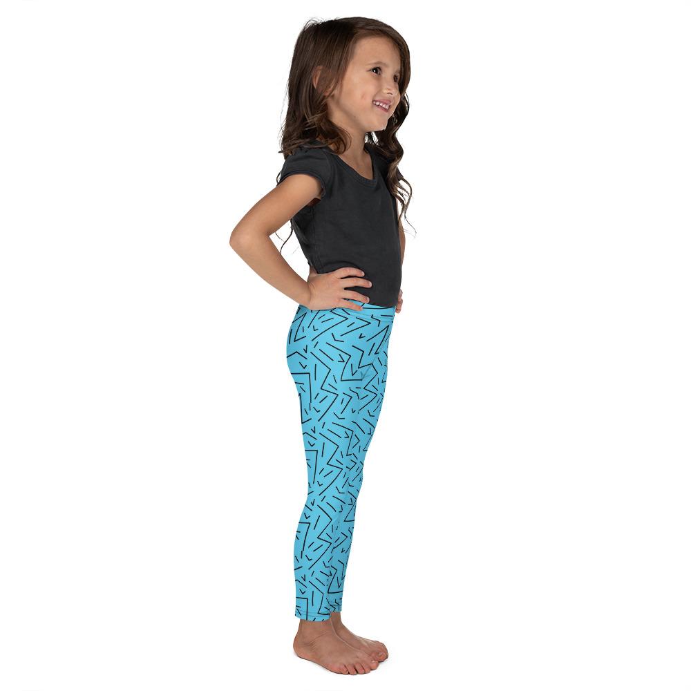 Aqua Black Line Kid's Leggings Gearbunch