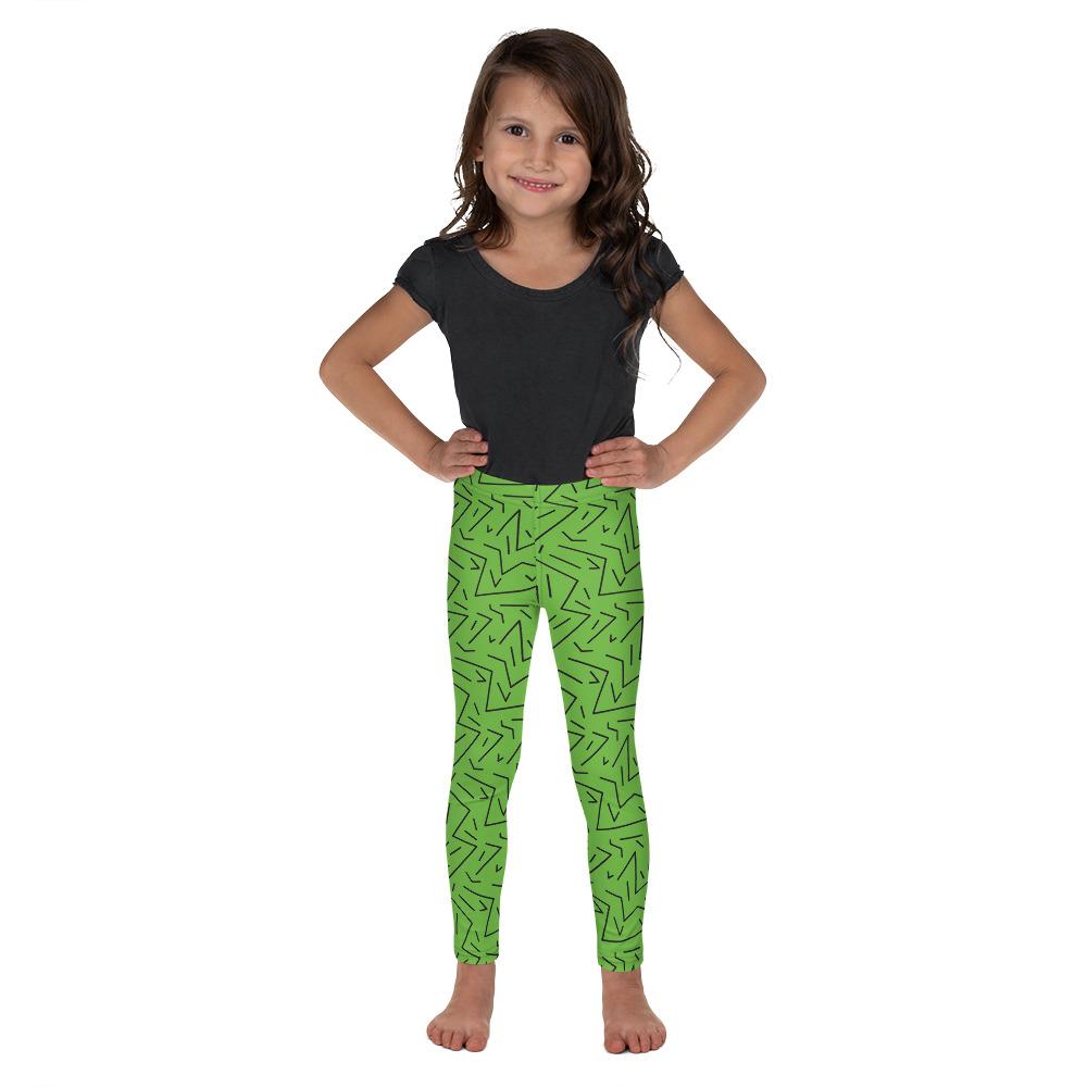 Green Black Line Kid's Leggings Gearbunch