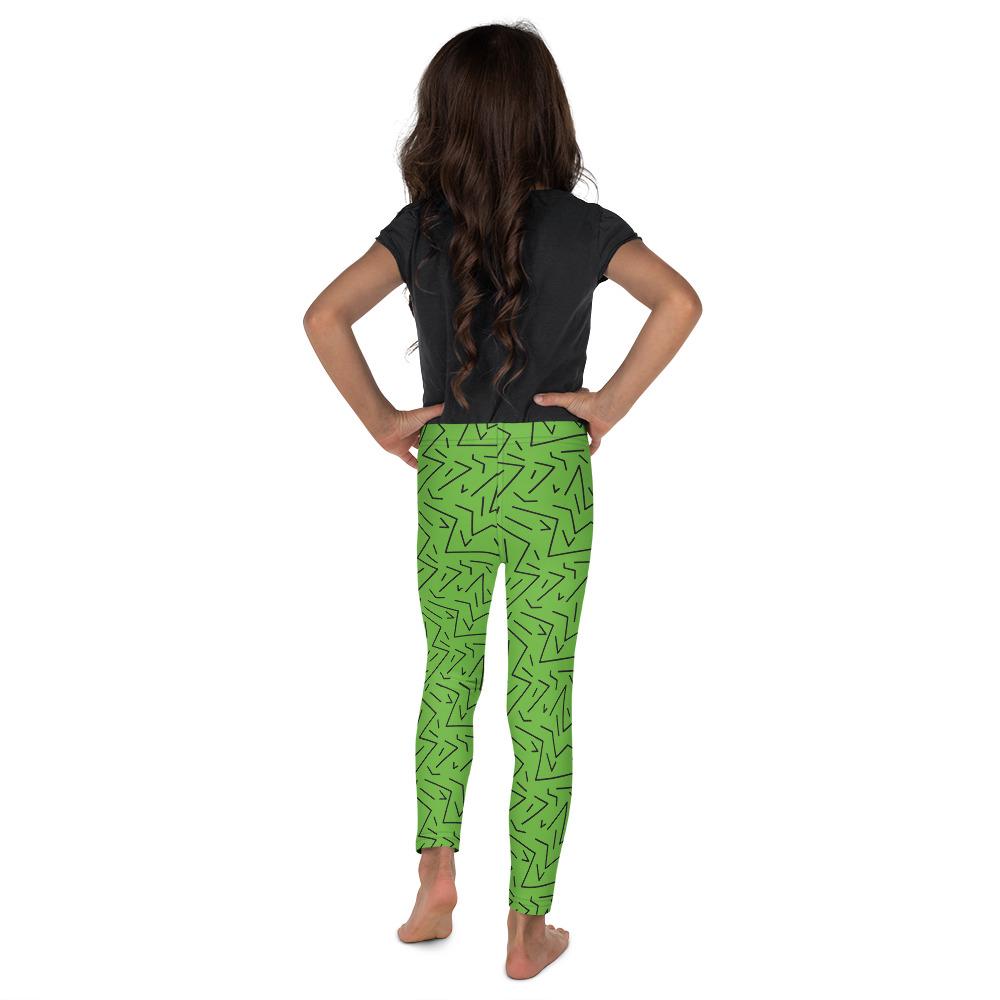 Green Black Line Kid's Leggings Gearbunch