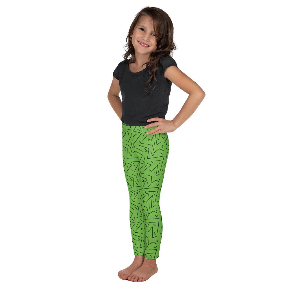 Green Black Line Kid's Leggings Gearbunch