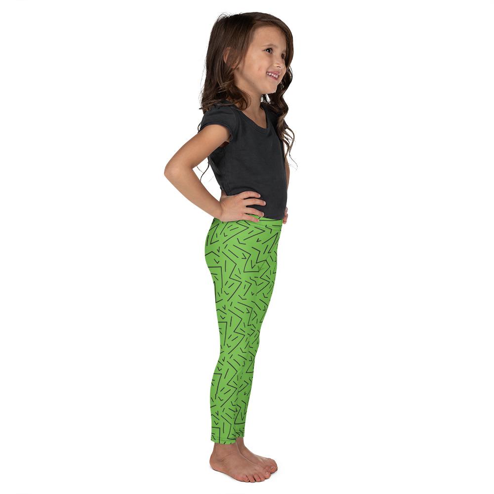 Green Black Line Kid's Leggings Gearbunch