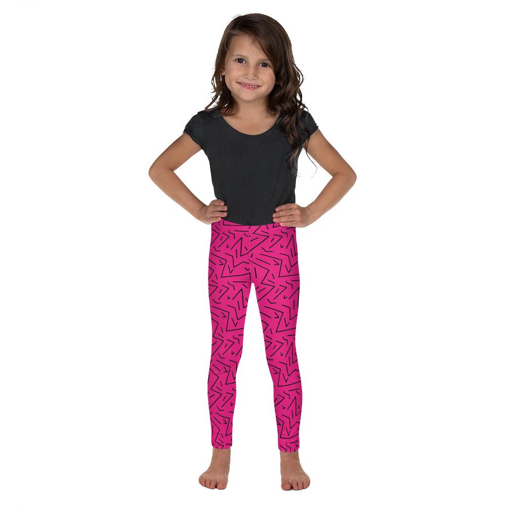 Pink Black Line Kid's Leggings Gearbunch