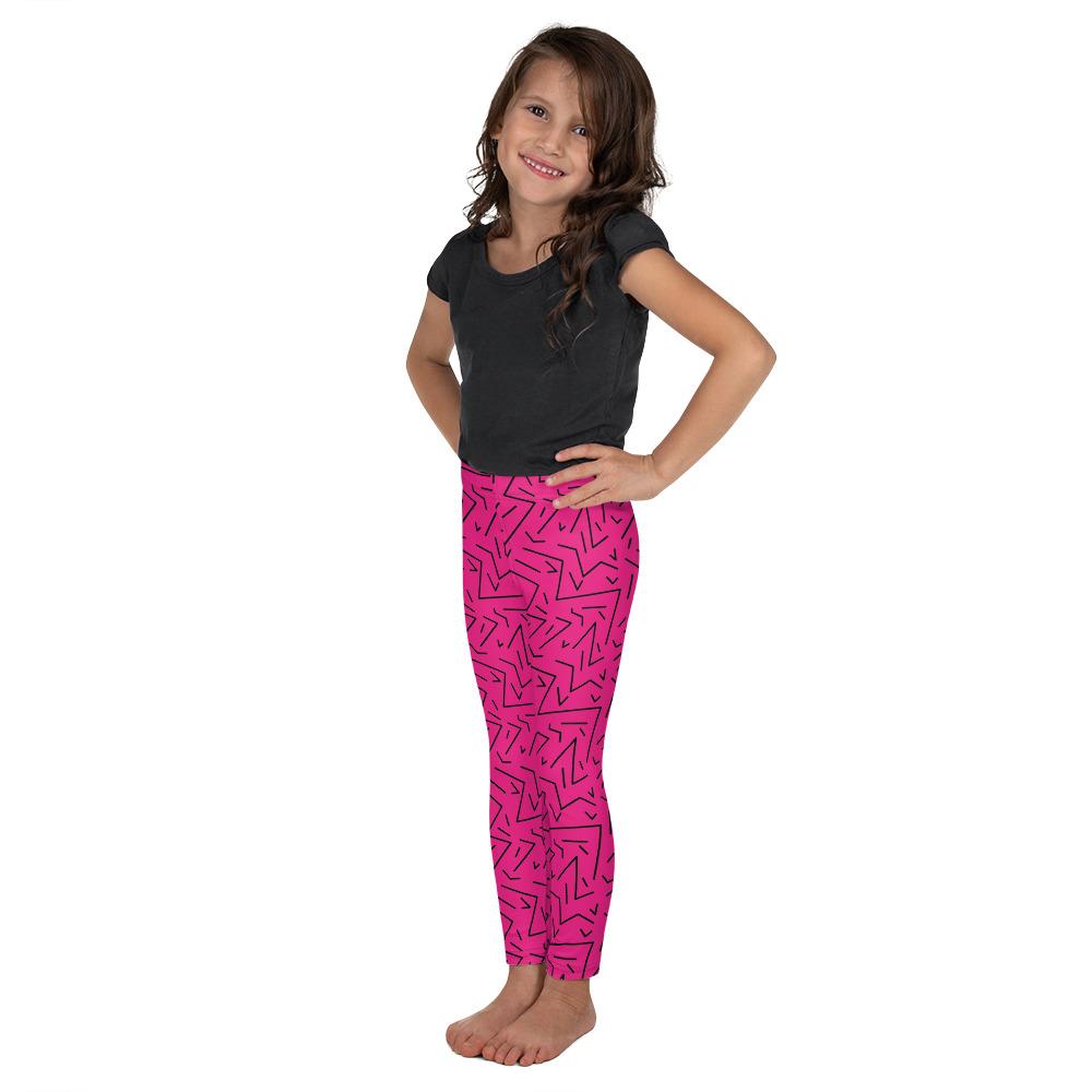 Pink Black Line Kid's Leggings Gearbunch