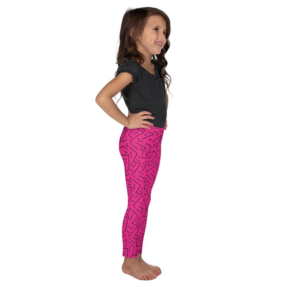 Pink Black Line Kid's Leggings Gearbunch