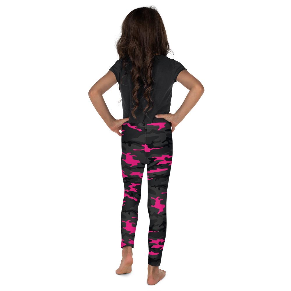 Dark Pink Camo Kid's Leggings Gearbunch