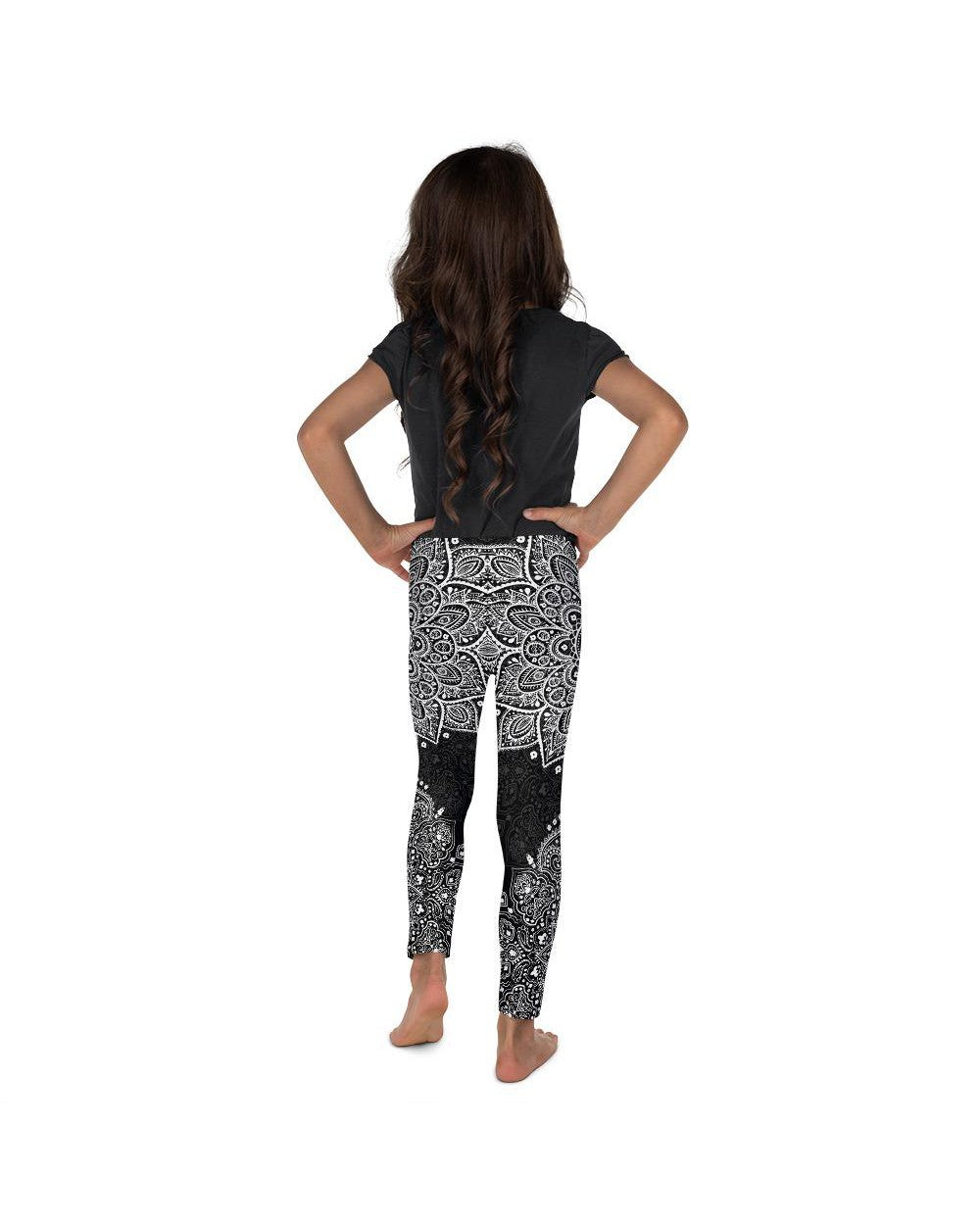 B&W Mandala Kid's Leggings Gearbunch