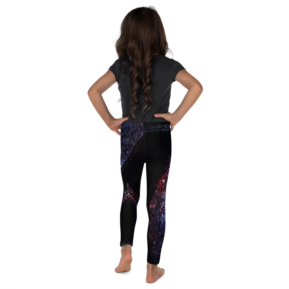 Kids Children Mystic Feather Kid's Leggings Black/Pink | Gearbunch.com