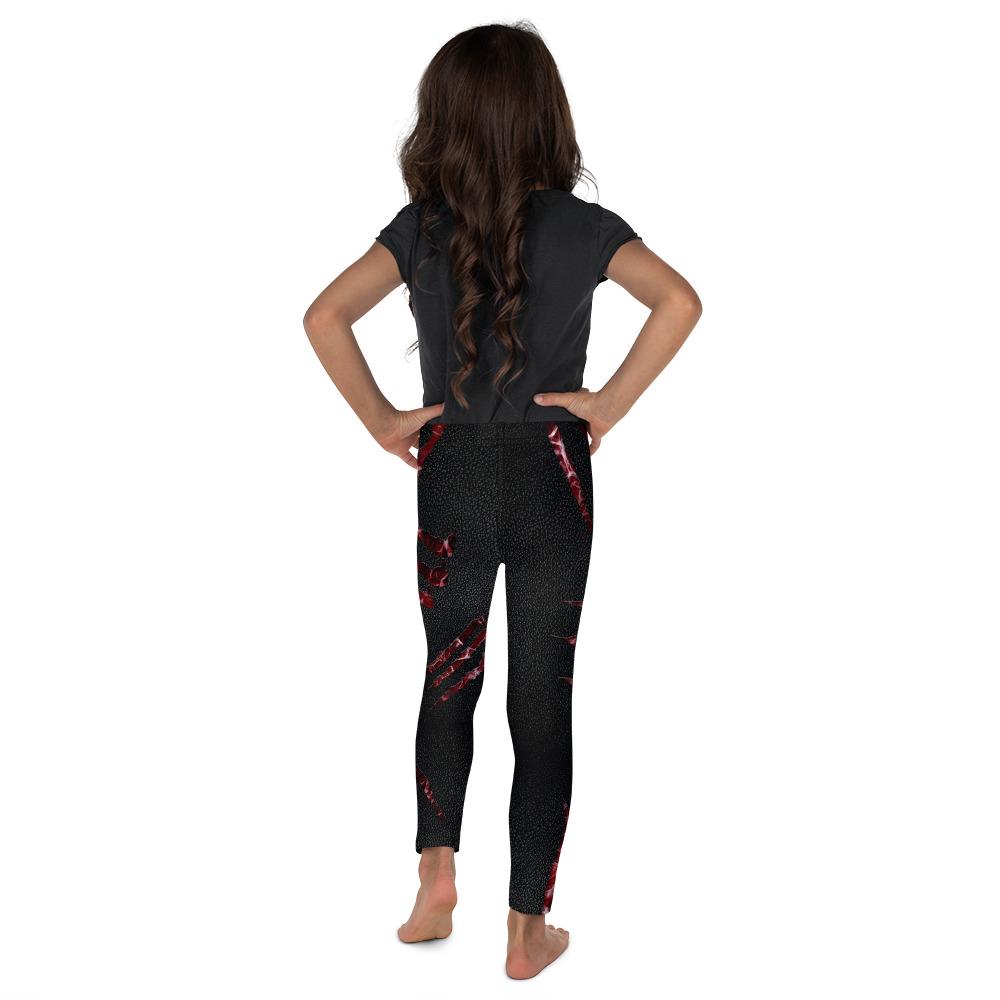 Kids Children Ripped Flesh Kid's Leggings Red/Black | Gearbunch.com 