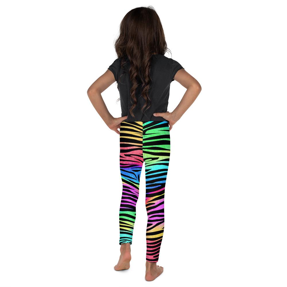 Kids Children Colorful Zebra Striped Leggings Rainbow | Gearbunch.com