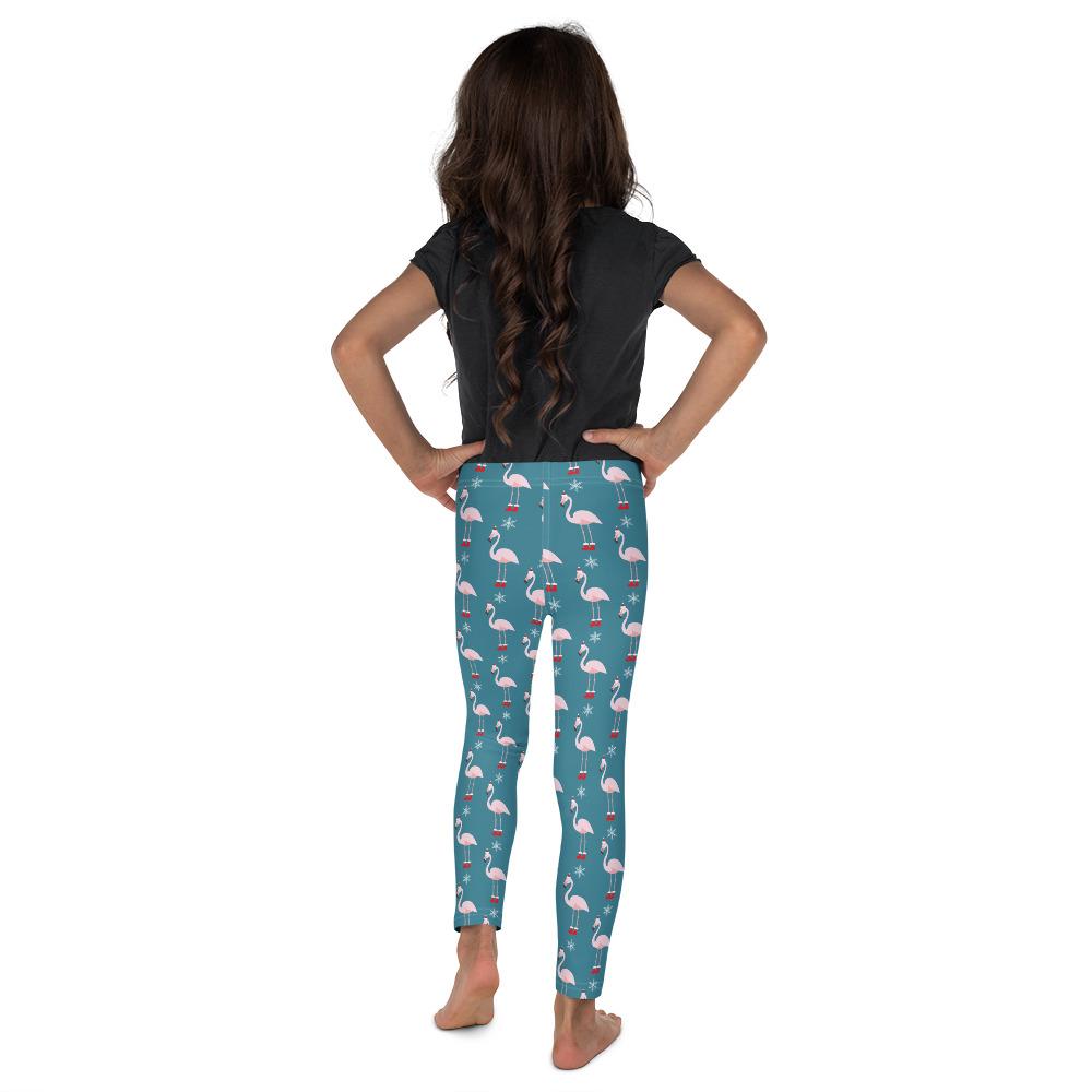 Kids Children Christmas Flamingo Patterned Leggings | Gearbunch.com