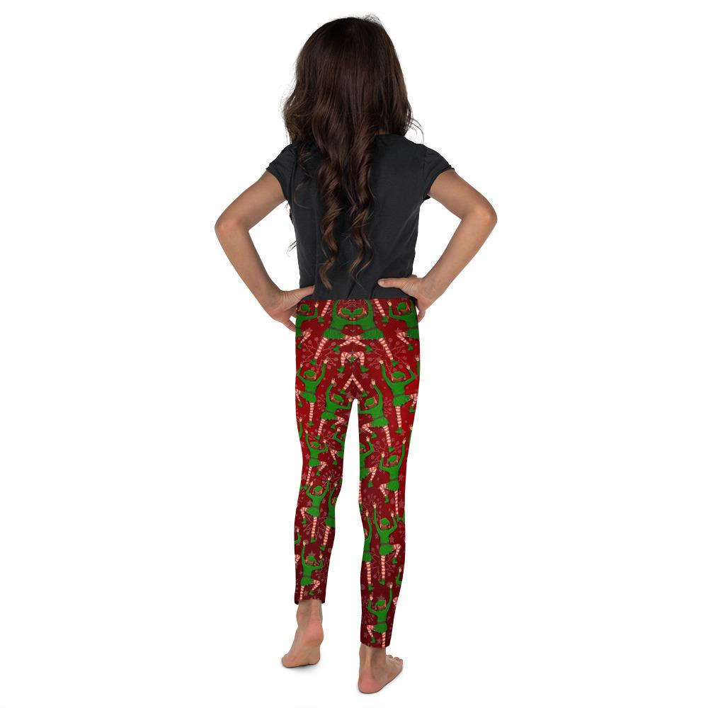 Kids Children Santa's Elves Leggings Red/Green/White | Gearbunch.com