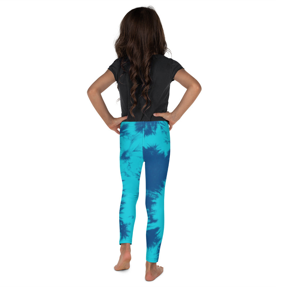 Kids Children Blue & Aqua Tie Dye Leggings | Gearbunch.com