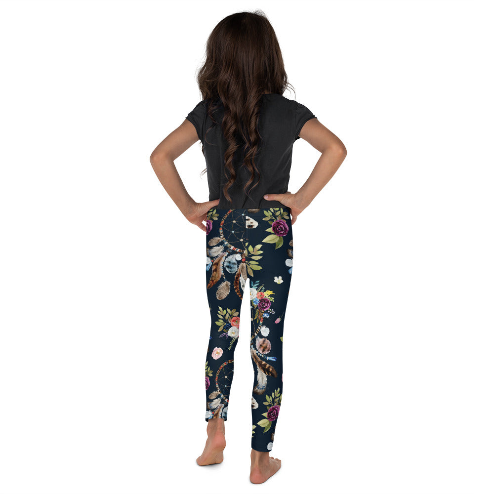 Kids Children Boho Dreamcatcher and Flowers Leggings | Gearbunch.com