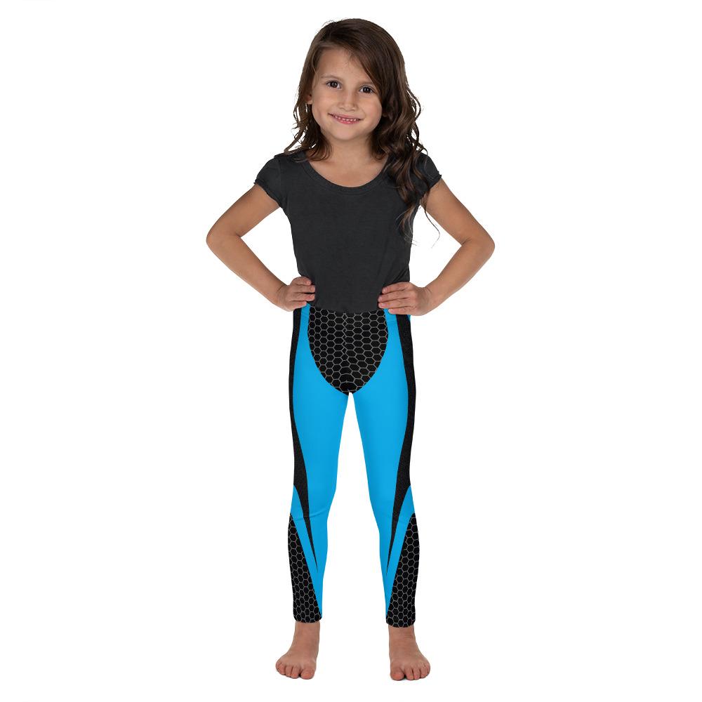 Blue Honeycomb Carbon Kid's Leggings Gearbunch