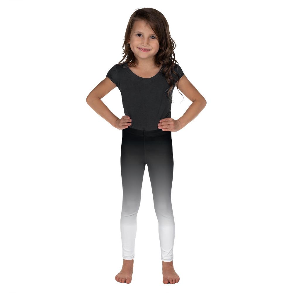 Ombre Black to White Kid's Leggings Gearbunch