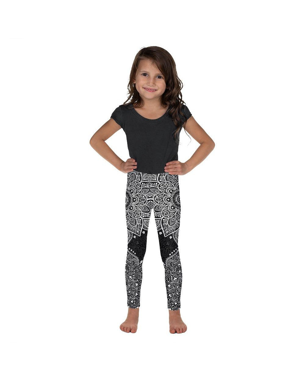 B&W Mandala Kid's Leggings Gearbunch