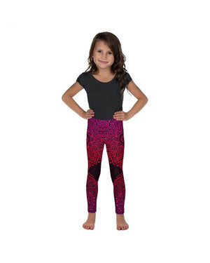 Kids Children Pink Mandala Kid's Leggings Pink/Black | Gearbunch.com