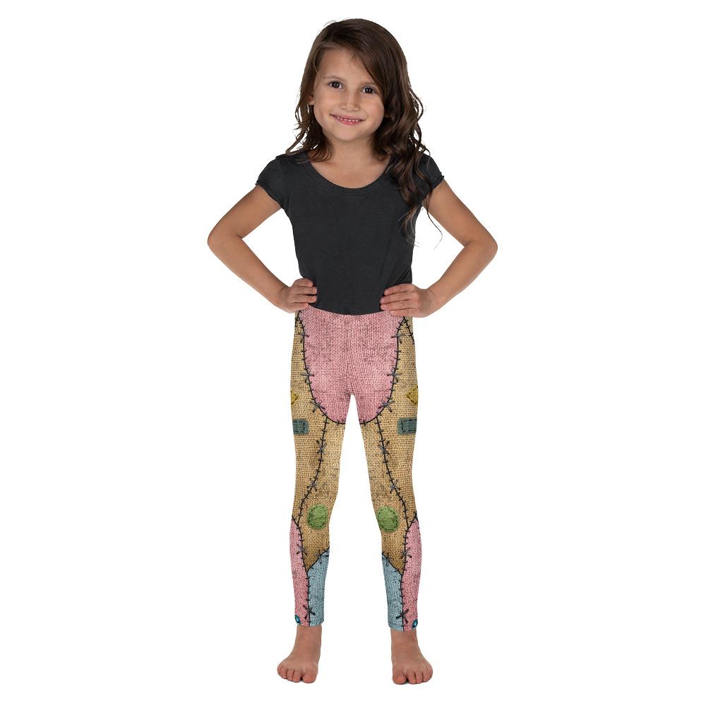 Kids Children Voodoo Doll Patch Leggings Brown/Pink | Gearbunch.com