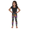 Kids Children Faux Paillette Flower Leggings Dark Grey | Gearbunch.com