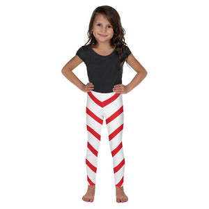 Kids Children Candy Cane Leggings Red/White | Gearbunch.com