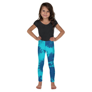 Kids Children Blue & Aqua Tie Dye Leggings | Gearbunch.com