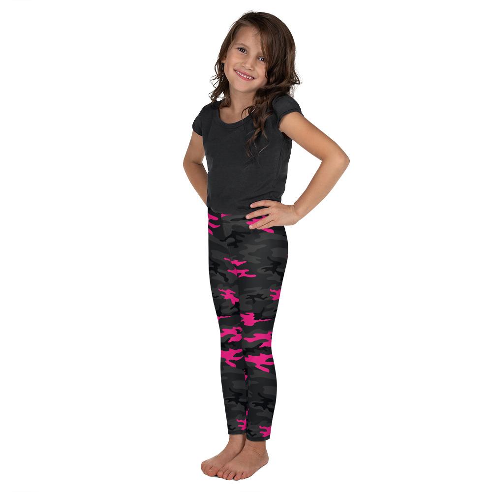 Dark Pink Camo Kid's Leggings Gearbunch