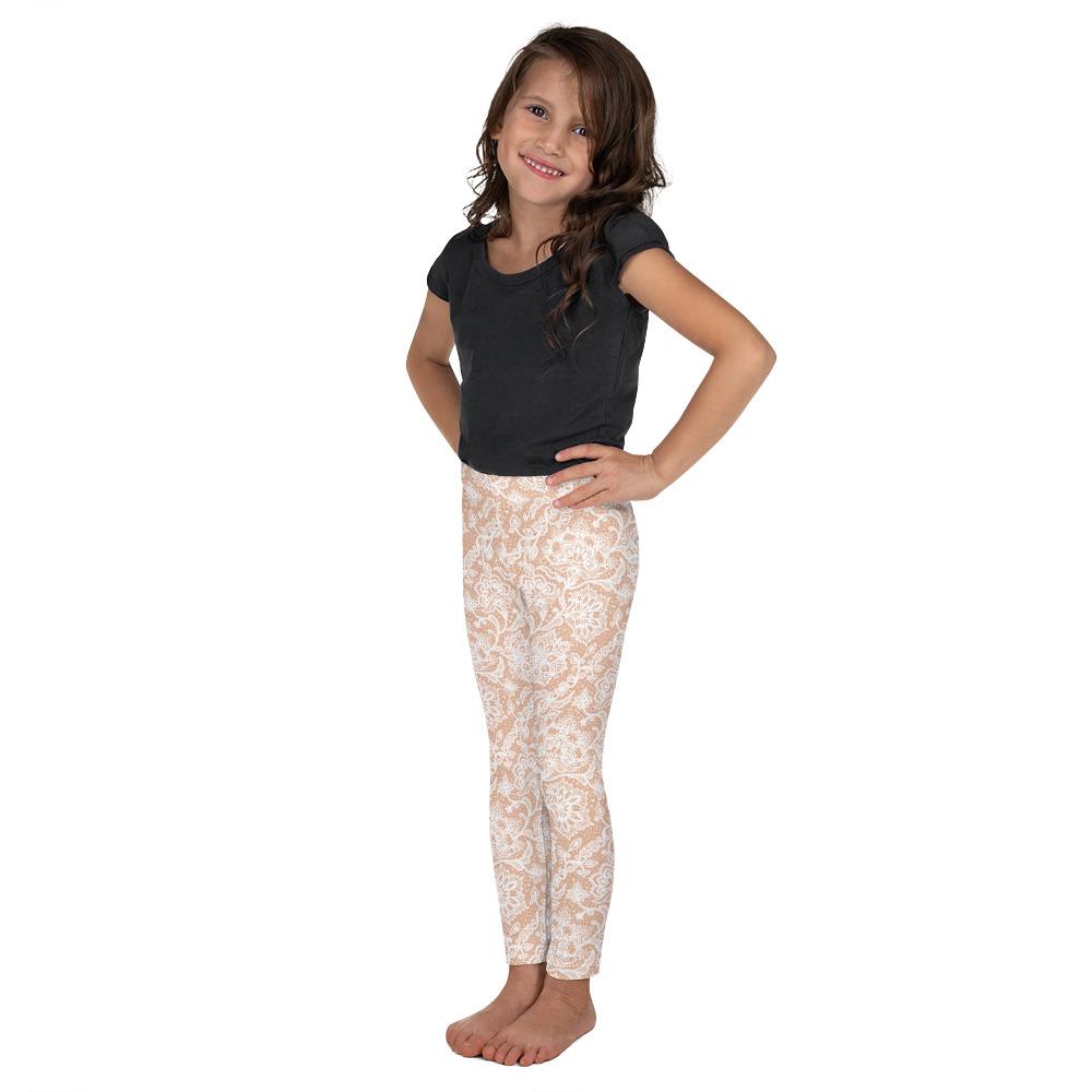 White Faux Lace Kid's Leggings Gearbunch