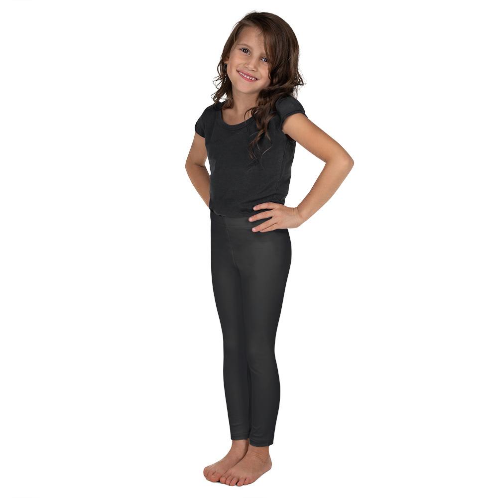 Solid Charcoal Grey Kid's Leggings Gearbunch