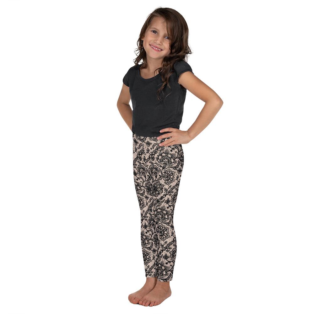 Black Faux Lace Kid's Leggings Gearbunch