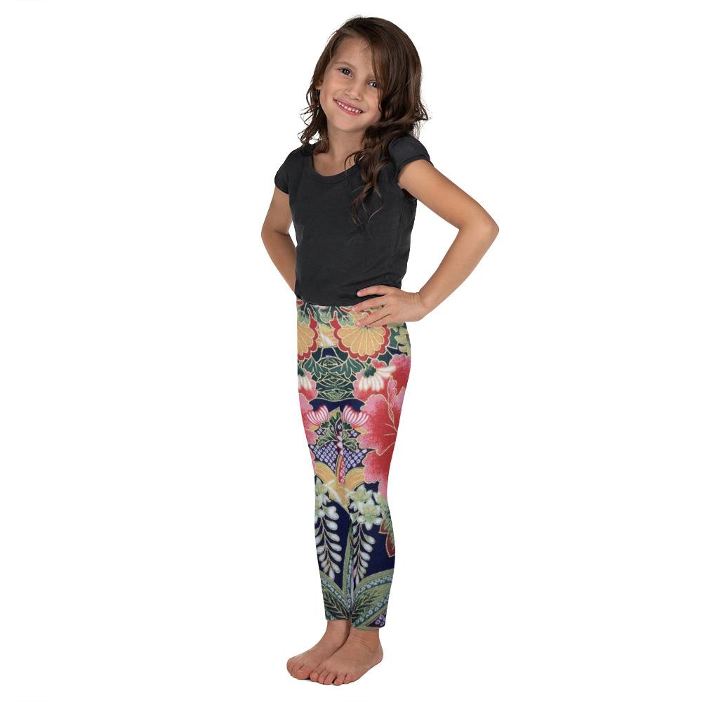 Women's oriental floral printed leggings front view