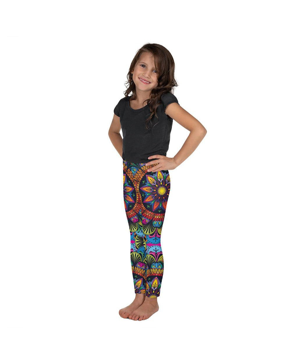 Kids Children Colorful Mandala Leggings Red/Blue | Gearbunch.com