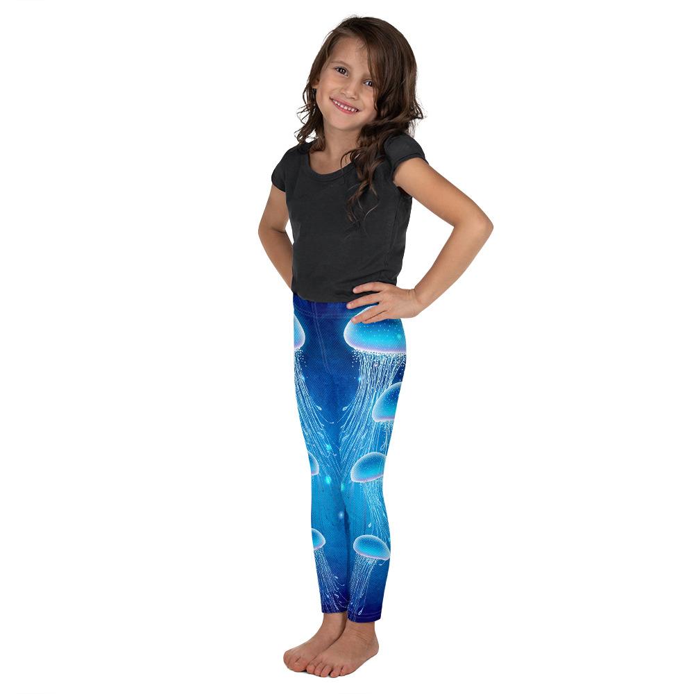 Kids Children Jellyfish Scuba Diving Leggings Blue | Gearbunch.com