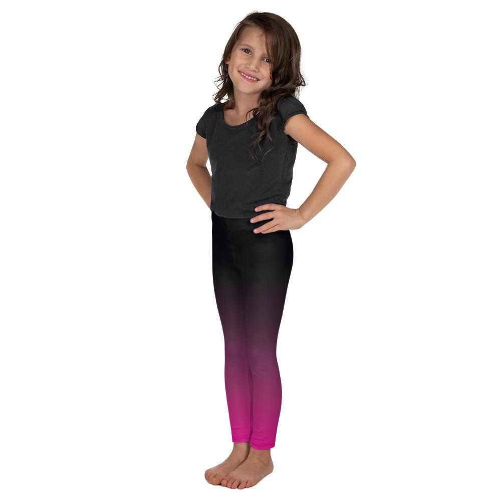 Kids Children Ombre Black to Pink Leggings | Gearbunch.com