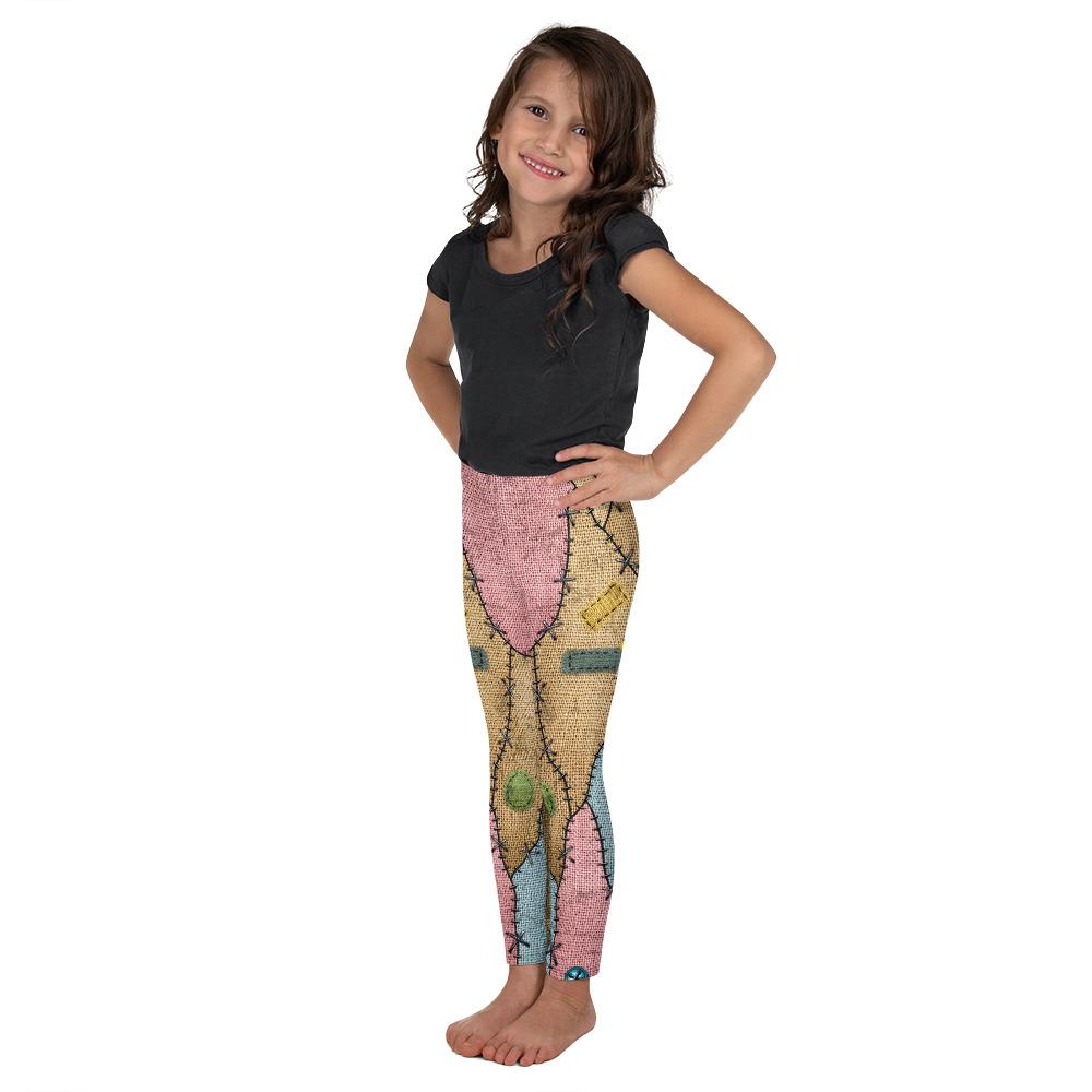 Kids Children Voodoo Doll Patch Leggings Brown/Pink | Gearbunch.com