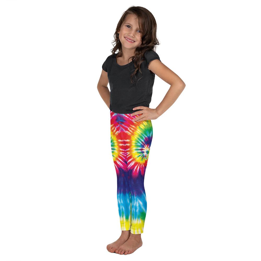 Kids Children Tie Dye Swirl Leggings Rainbow Blue/Pink | Gearbunch.com