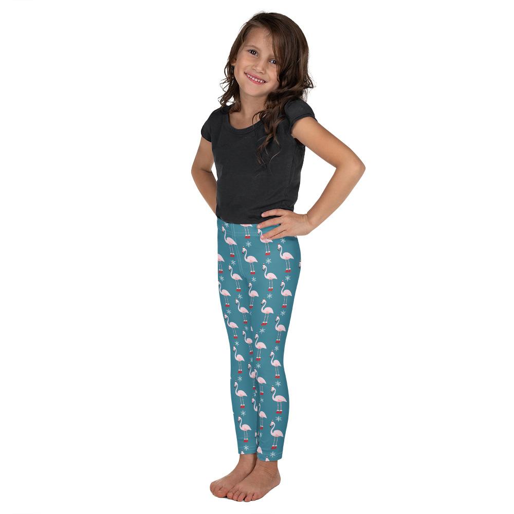 Kids Children Christmas Flamingo Patterned Leggings | Gearbunch.com