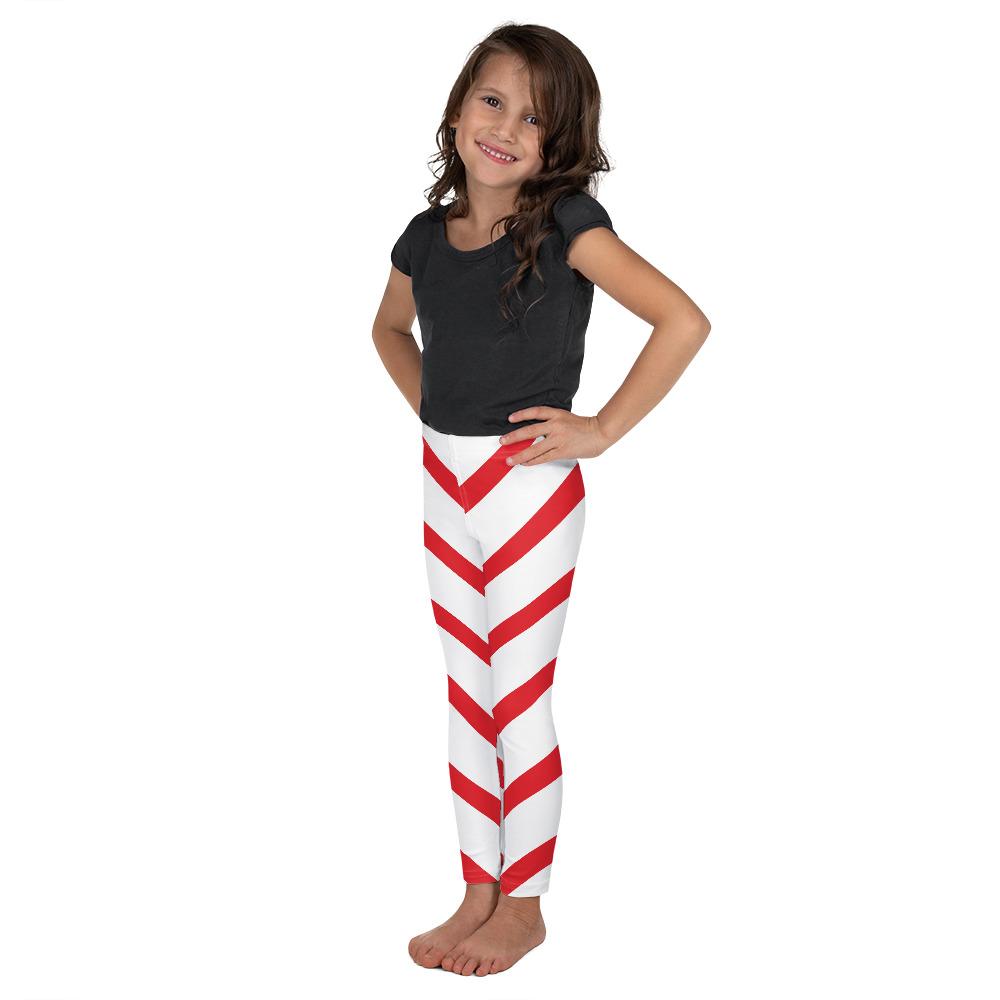 Kids Children Candy Cane Leggings Red/White | Gearbunch.com