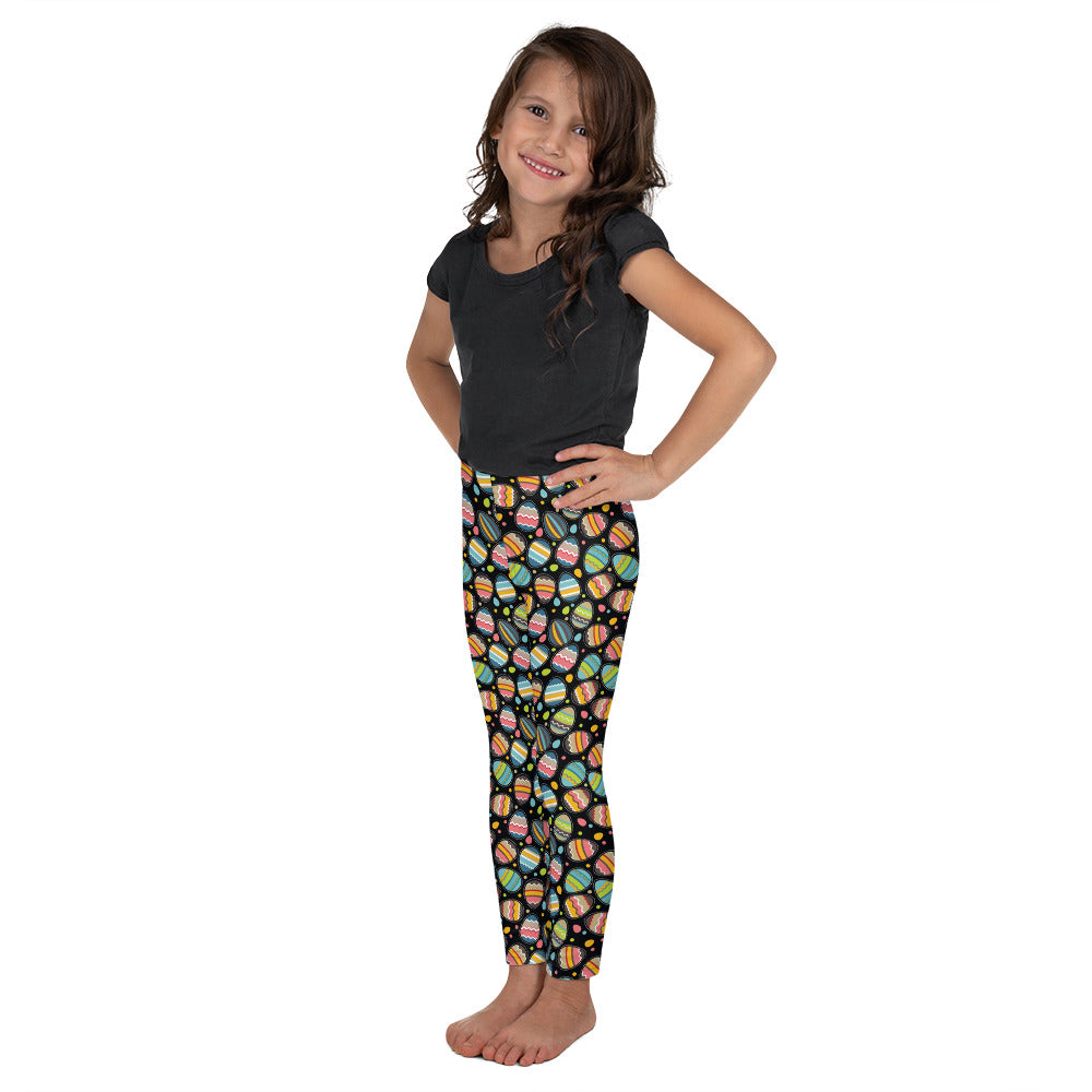 Kids Children Easter Egg Leggings Black/Green/Pink | Gearbunch.com