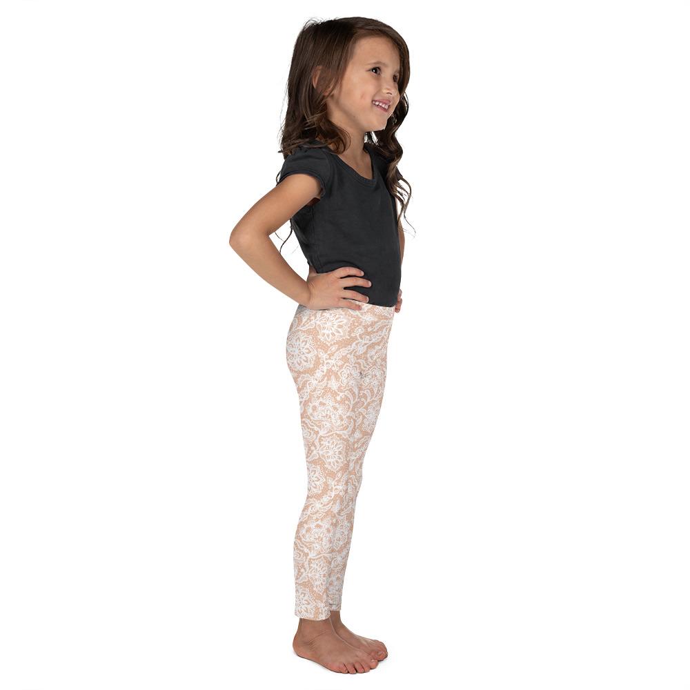 White Faux Lace Kid's Leggings Gearbunch