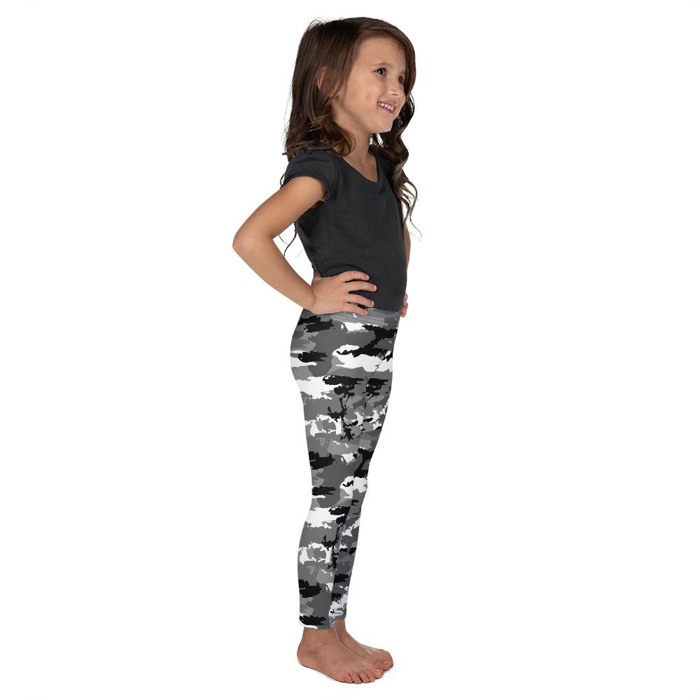 Black & White Camo Kid's Leggings Gearbunch