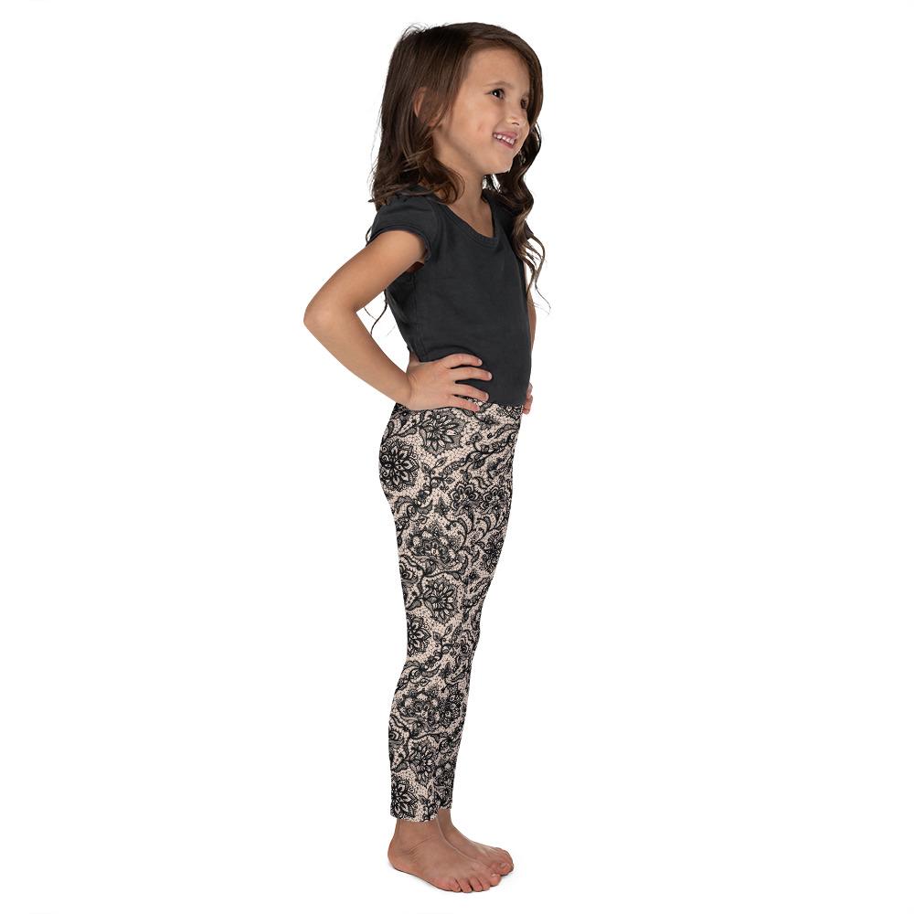 Black Faux Lace Kid's Leggings Gearbunch